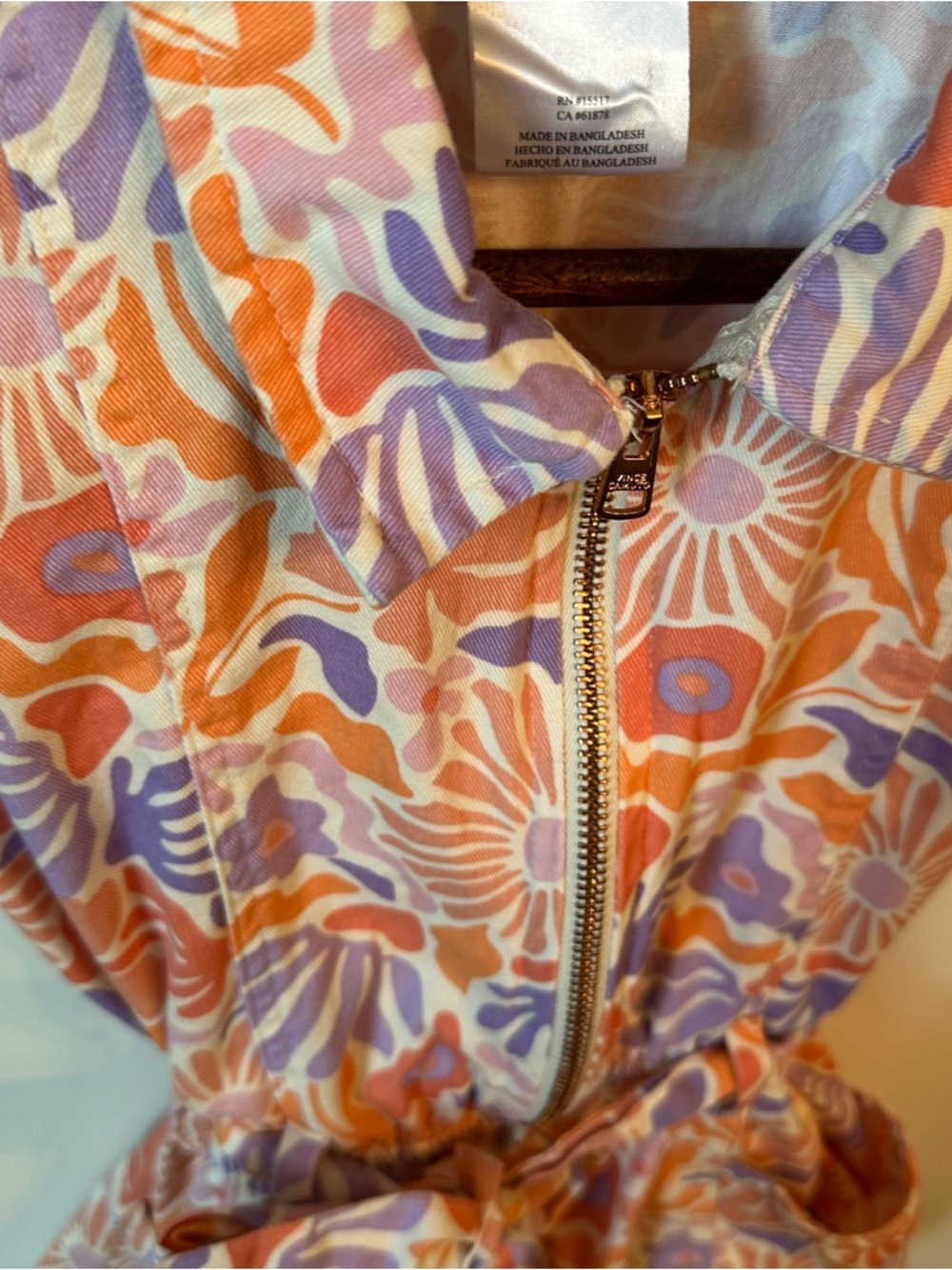 Vince Camuto Peach & Lavender Floral Cotton Top - Picture 2 of 4